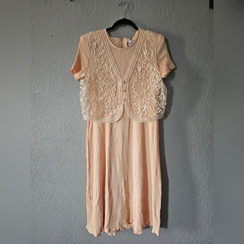 Betsy's Things Petite Dress Rayon Blend Size 16,3 Button Rose Pink